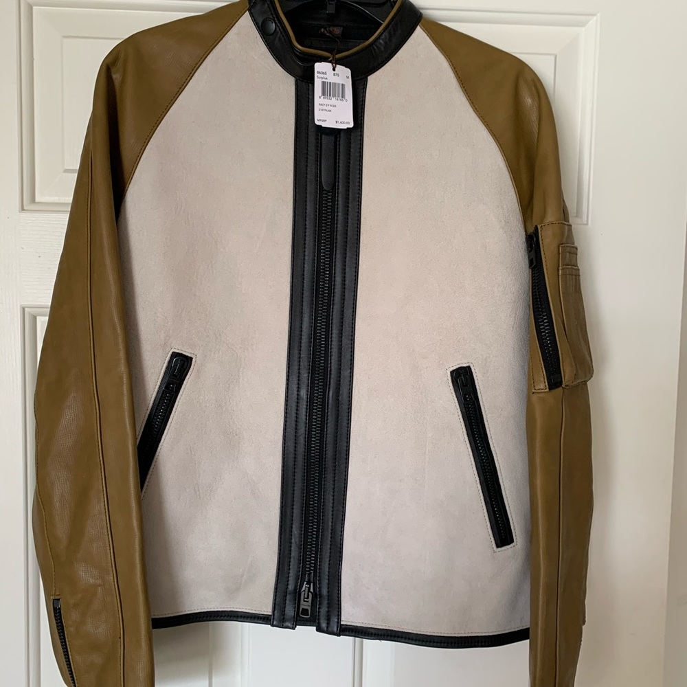 Men’s Coach Leather and Suede Moto Jacket